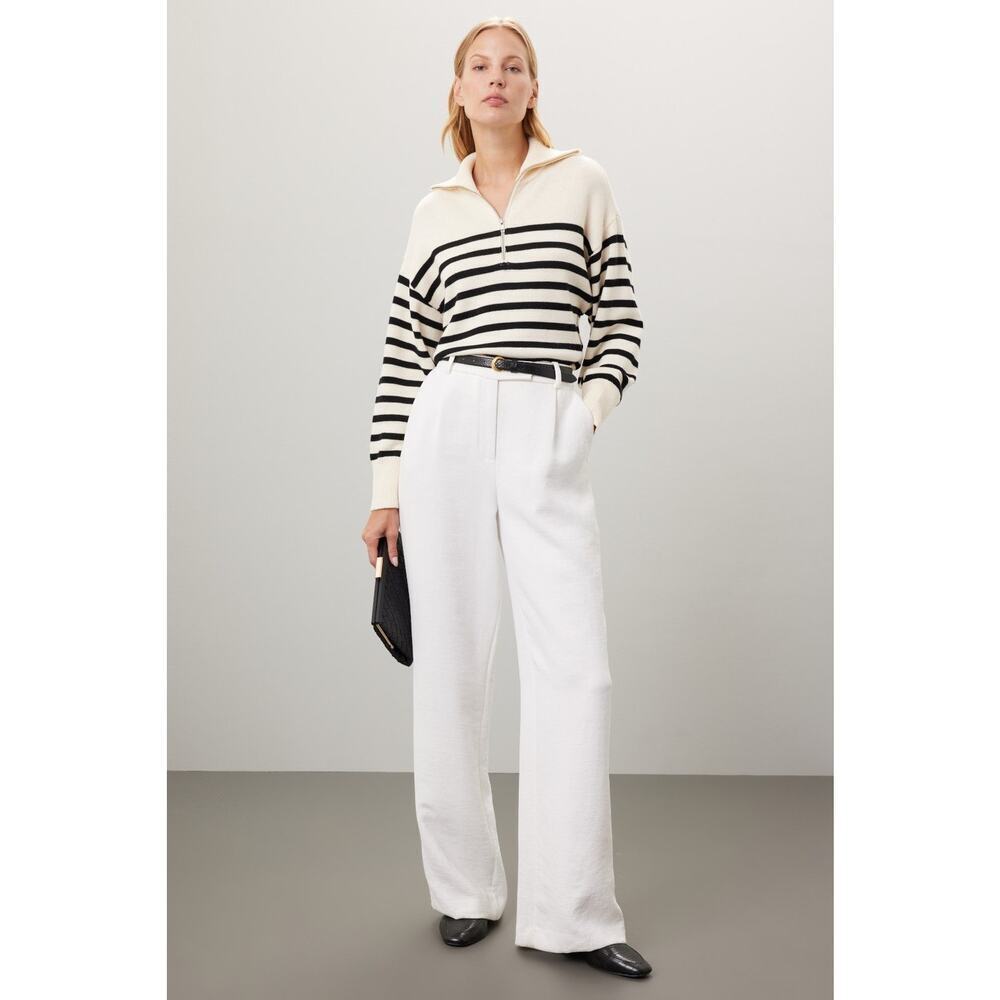 MARISSA WEBB x RTR Off-White Knit Long Sleeve Mock Neck Quarter Zip Sweater M